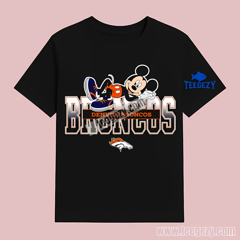 Denver Broncos Vs Cute Mickey Mouse Relaxed Style T-Shirt Funny Denver Broncos Vs Cute Mickey Mouse Relaxed Style T-Shirt Funny