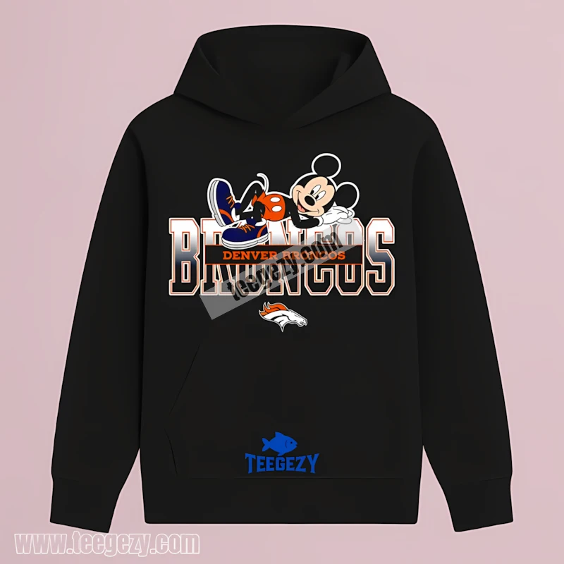 Denver Broncos Vs Cute Mickey Mouse Relaxed Style Hoodie Funny Denver Broncos Vs Cute Mickey Mouse Relaxed Style Hoodie Funny