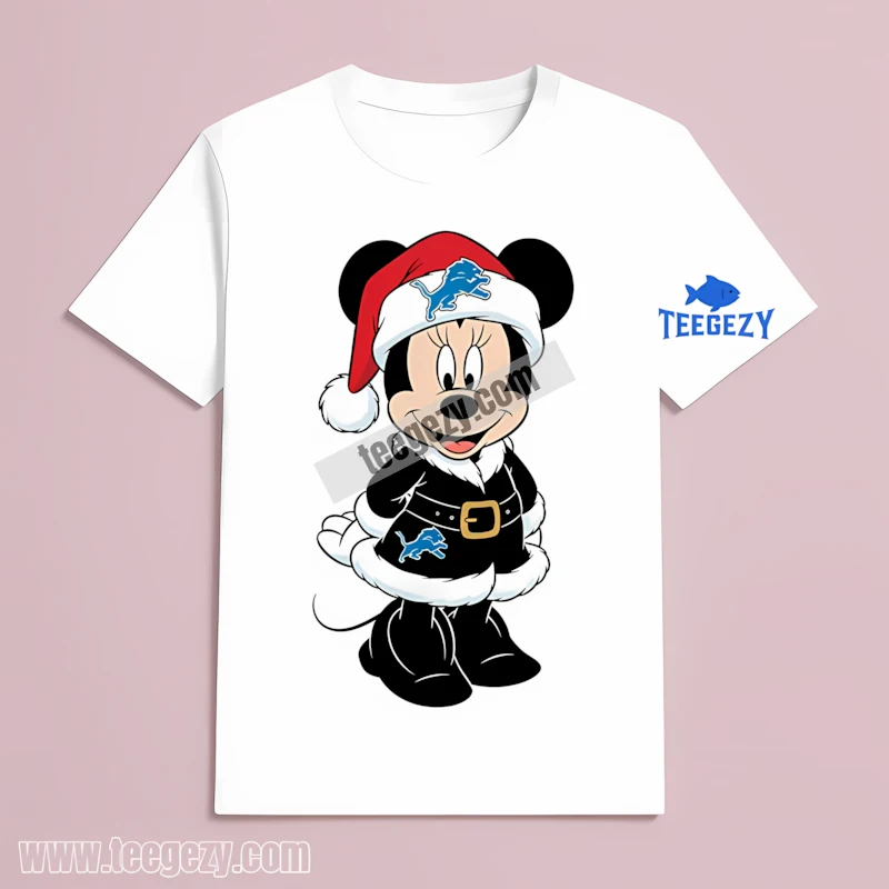 Detroit Lions Minnie Mouse Santa Dress Christmas T-Shirt Idea Detroit Lions Minnie Mouse Santa Dress Christmas T-Shirt Idea