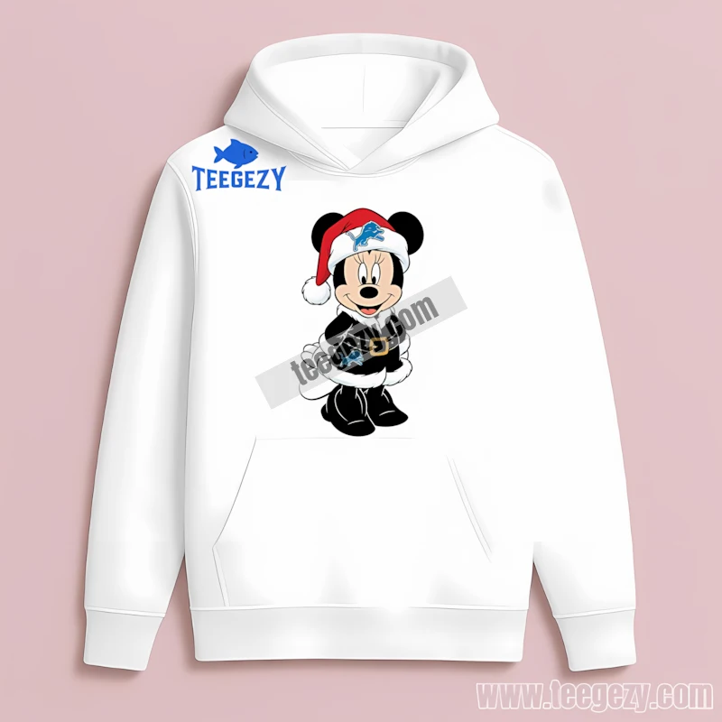 Detroit Lions Minnie Mouse Santa Dress Christmas Hoodie Idea Detroit Lions Minnie Mouse Santa Dress Christmas Hoodie Idea