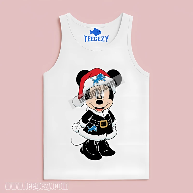 Detroit Lions Minnie Mouse Santa Dress Christmas Tanktop Idea Detroit Lions Minnie Mouse Santa Dress Christmas Tanktop Idea