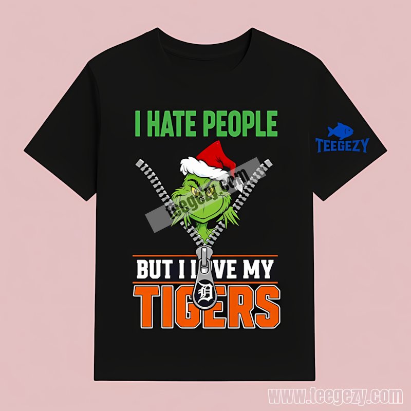 Detroit Tigers Grinch Peeking Zipper Xmas Gifts T-Shirt Idea Detroit Tigers Grinch Peeking Zipper Xmas Gifts T-Shirt Idea