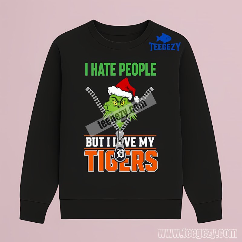 Detroit Tigers Grinch Peeking Zipper Xmas Gifts Long Sleeve Idea Detroit Tigers Grinch Peeking Zipper Xmas Gifts Long Sleeve Idea