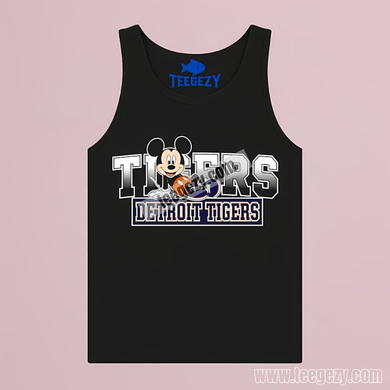 Detroit Tigers Mickey Mouse Lounge Illustration Classic Tanktop Detroit Tigers Mickey Mouse Lounge Illustration Classic Tanktop