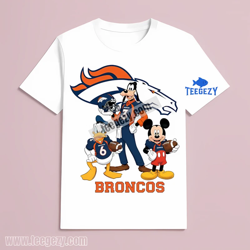 Disney Denver Broncos Team Mickey Donald Goofy Players Unisex T-Shirt Disney Denver Broncos Team Mickey Donald Goofy Players Unisex T-Shirt
