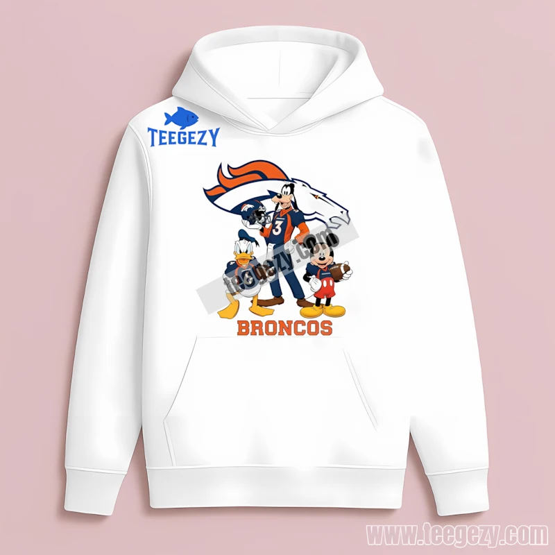 Disney Denver Broncos Team Mickey Donald Goofy Players Unisex Hoodie Disney Denver Broncos Team Mickey Donald Goofy Players Unisex Hoodie