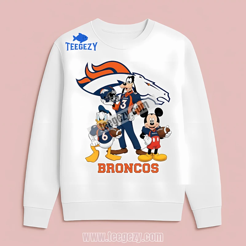 Disney Denver Broncos Team Mickey Donald Goofy Players Unisex Long Sleeve Disney Denver Broncos Team Mickey Donald Goofy Players Unisex Long Sleeve