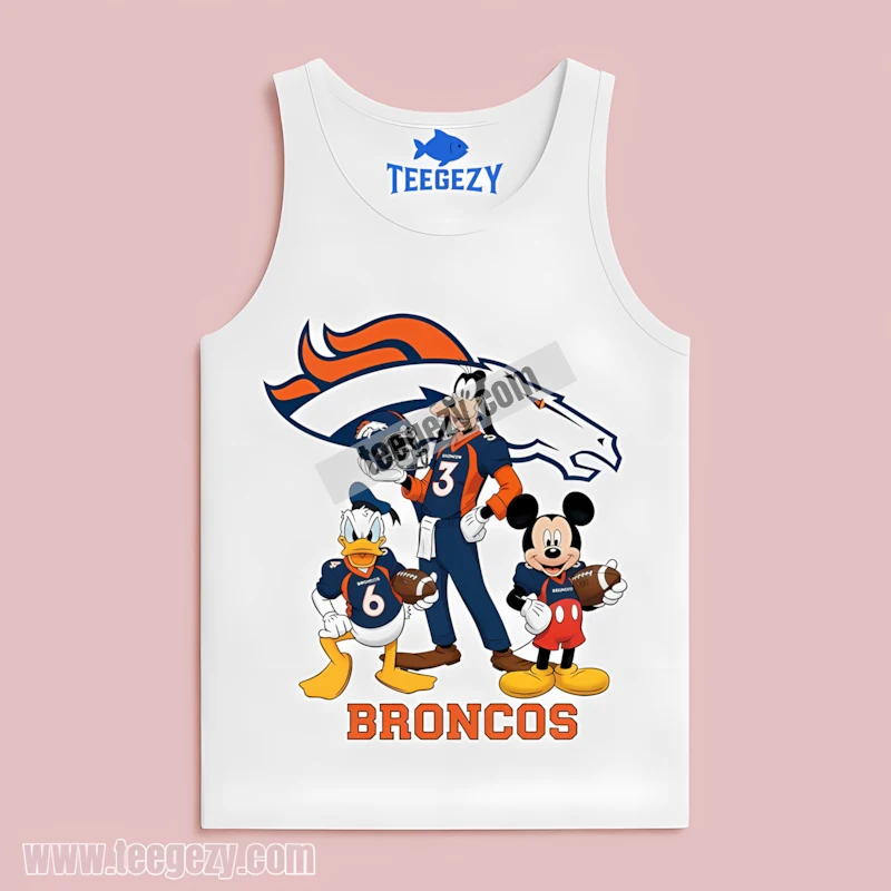 Disney Denver Broncos Team Mickey Donald Goofy Players Unisex Tanktop Disney Denver Broncos Team Mickey Donald Goofy Players Unisex Tanktop
