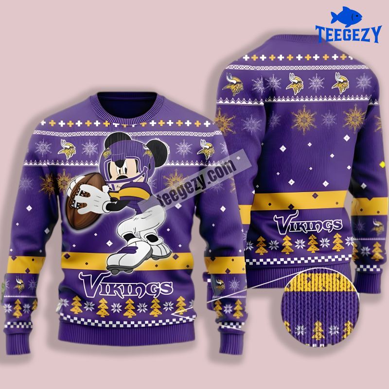 Disney Mickey Mouse Minnesota Vikings Purple Ugly Xmas Sweater Disney Mickey Mouse Minnesota Vikings Purple Ugly Xmas Sweater
