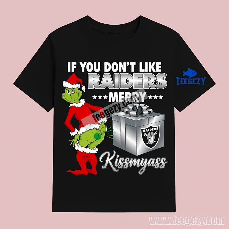 Funny Las Vegas Raiders Grinch Merry Kissmyass T-Shirt Men Women Funny Las Vegas Raiders Grinch Merry Kissmyass T-Shirt Men Women