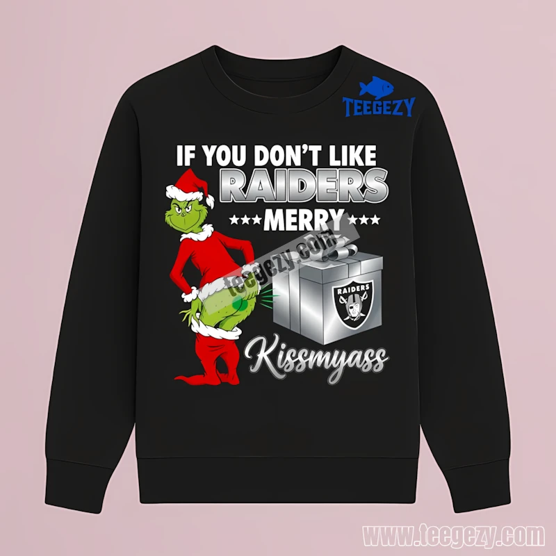 Funny Las Vegas Raiders Grinch Merry Kissmyass Long Sleeve Men Women Funny Las Vegas Raiders Grinch Merry Kissmyass Long Sleeve Men Women