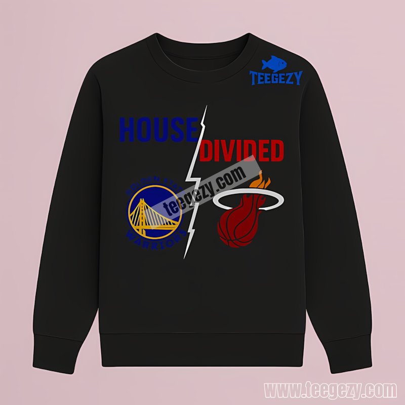 Golden State Warriors Vs Miami Heat Playoffs House Divided Long Sleeve Design Golden State Warriors Vs Miami Heat Playoffs House Divided Long Sleeve Design
