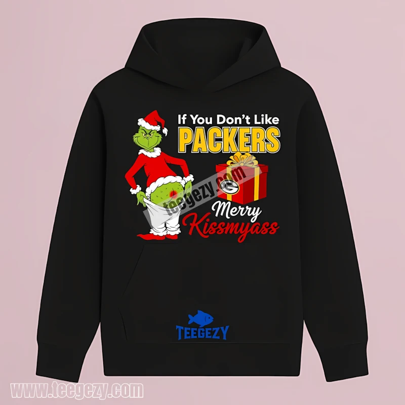 Green Bay Packers Grinch Merry Kissmyass Funny Holiday Hoodie Green Bay Packers Grinch Merry Kissmyass Funny Holiday Hoodie