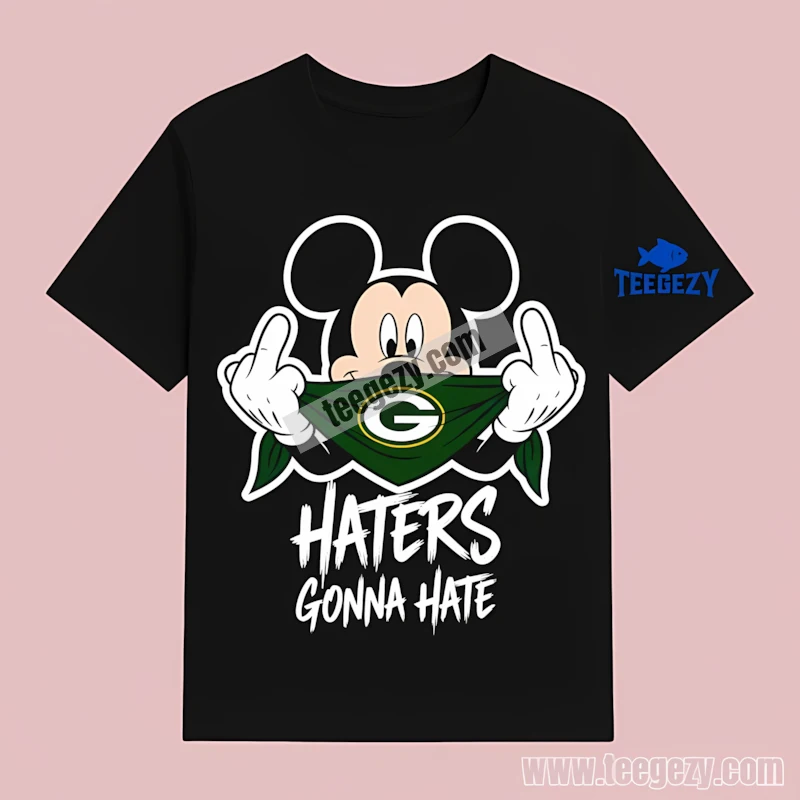 Green Bay Packers Mickey Mouse Streetwear Bandana Haters T-Shirt Men Women Green Bay Packers Mickey Mouse Streetwear Bandana Haters T-Shirt Men Women