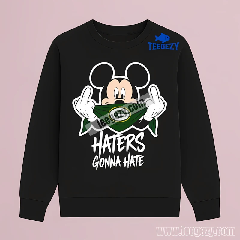 Green Bay Packers Mickey Mouse Streetwear Bandana Haters Long Sleeve Men Women Green Bay Packers Mickey Mouse Streetwear Bandana Haters Long Sleeve Men Women