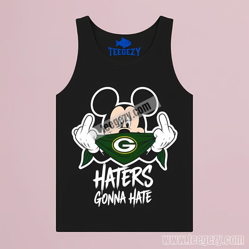 Green Bay Packers Mickey Mouse Streetwear Bandana Haters Tanktop Men Women Green Bay Packers Mickey Mouse Streetwear Bandana Haters Tanktop Men Women