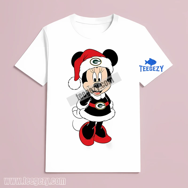 Green Bay Packers Minnie Mouse Santa Dress Christmas T-Shirt Green Bay Packers Minnie Mouse Santa Dress Christmas T-Shirt