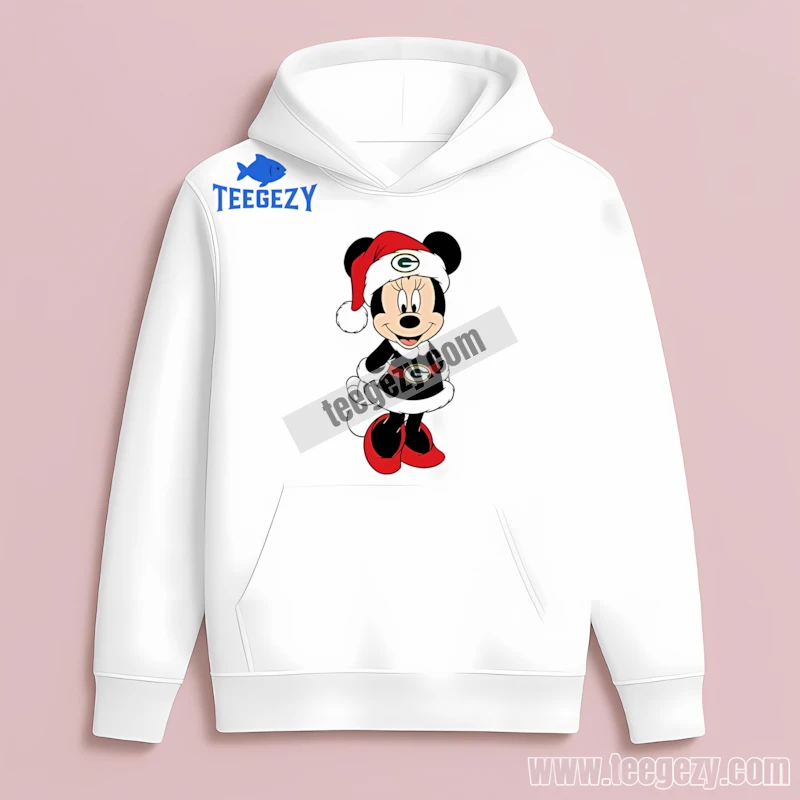 Green Bay Packers Minnie Mouse Santa Dress Christmas Hoodie Green Bay Packers Minnie Mouse Santa Dress Christmas Hoodie