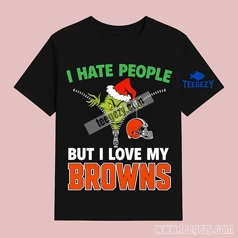Grinch I Hate People Love My Cleveland Browns Xmas T-Shirt Grinch I Hate People Love My Cleveland Browns Xmas T-Shirt