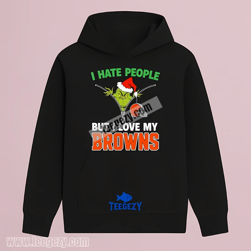 Grinch I Hate People Love My Cleveland Browns Xmas Hoodie Grinch I Hate People Love My Cleveland Browns Xmas Hoodie
