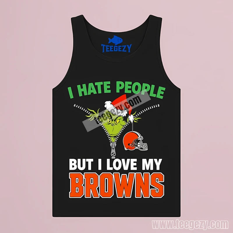 Grinch I Hate People Love My Cleveland Browns Xmas Tanktop Grinch I Hate People Love My Cleveland Browns Xmas Tanktop