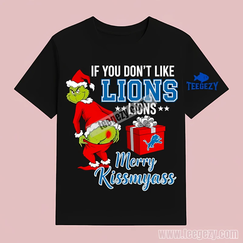 Grinch Merry Kissmyass Detroit Lions Football Unisex T-Shirt Grinch Merry Kissmyass Detroit Lions Football Unisex T-Shirt