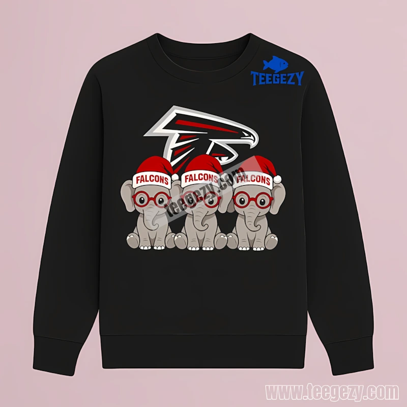Happy Atlanta Falcons Christmas Elephants Sports Long Sleeve Happy Atlanta Falcons Christmas Elephants Sports Long Sleeve