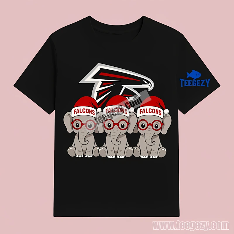 Happy Atlanta Falcons Christmas Elephants Sports T-Shirt Happy Atlanta Falcons Christmas Elephants Sports T-Shirt