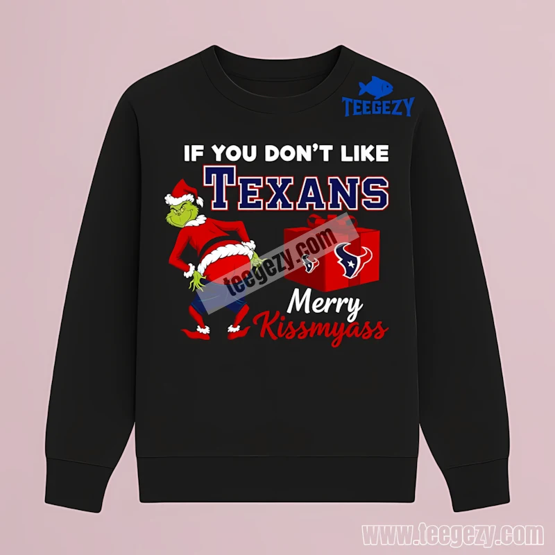 Houston Texans Grinch Merry Kissmyass Funny Holiday Long Sleeve Houston Texans Grinch Merry Kissmyass Funny Holiday Long Sleeve