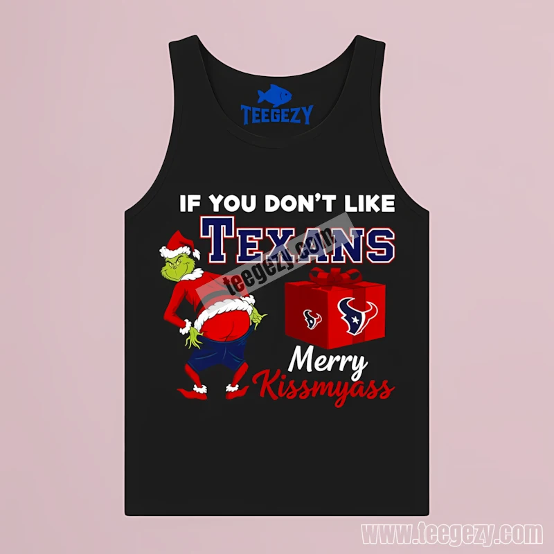 Houston Texans Grinch Merry Kissmyass Funny Holiday Tanktop Houston Texans Grinch Merry Kissmyass Funny Holiday Tanktop