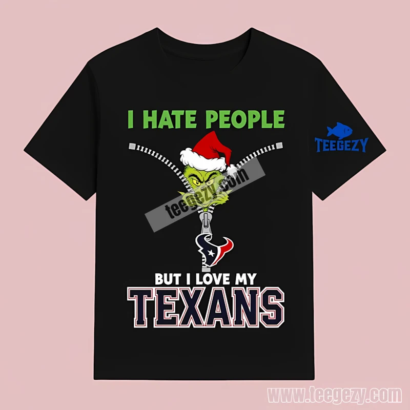 Houston Texans Grinch Zipper Funny Christmas Fan T-Shirt Houston Texans Grinch Zipper Funny Christmas Fan T-Shirt