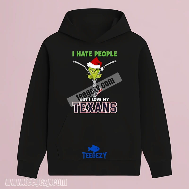 Houston Texans Grinch Zipper Funny Christmas Fan Hoodie Houston Texans Grinch Zipper Funny Christmas Fan Hoodie