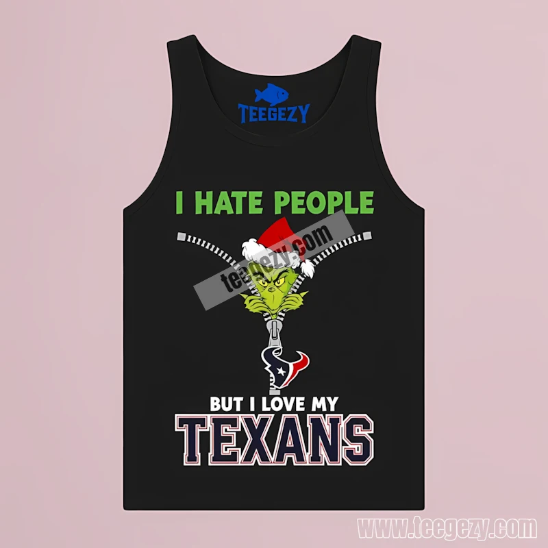 Houston Texans Grinch Zipper Funny Christmas Fan Tanktop Houston Texans Grinch Zipper Funny Christmas Fan Tanktop