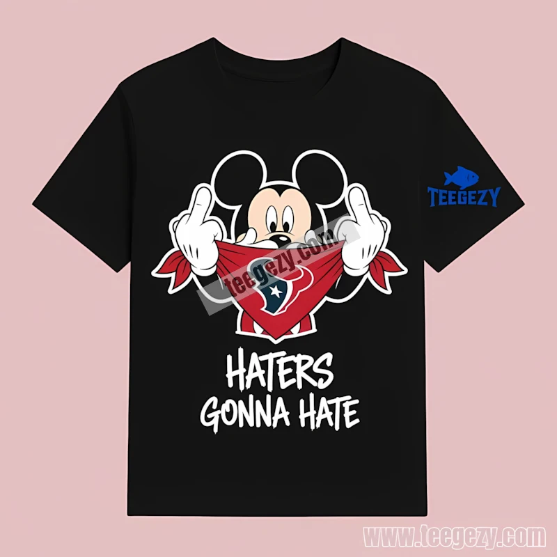 Houston Texans Mickey Mouse Streetwear Bandana Haters T-Shirt Houston Texans Mickey Mouse Streetwear Bandana Haters T-Shirt