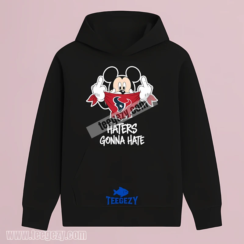Houston Texans Mickey Mouse Streetwear Bandana Haters Hoodie Houston Texans Mickey Mouse Streetwear Bandana Haters Hoodie
