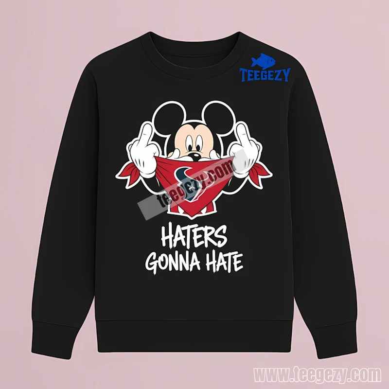 Houston Texans Mickey Mouse Streetwear Bandana Haters Long Sleeve Houston Texans Mickey Mouse Streetwear Bandana Haters Long Sleeve