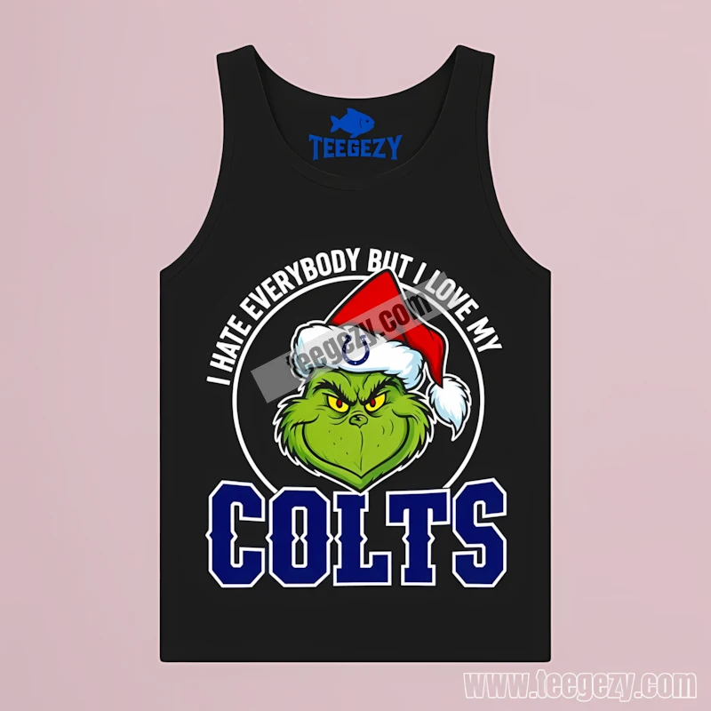 Indianapolis Colts Grinch I Hate Everybody Love My Tanktop Indianapolis Colts Grinch I Hate Everybody Love My Tanktop