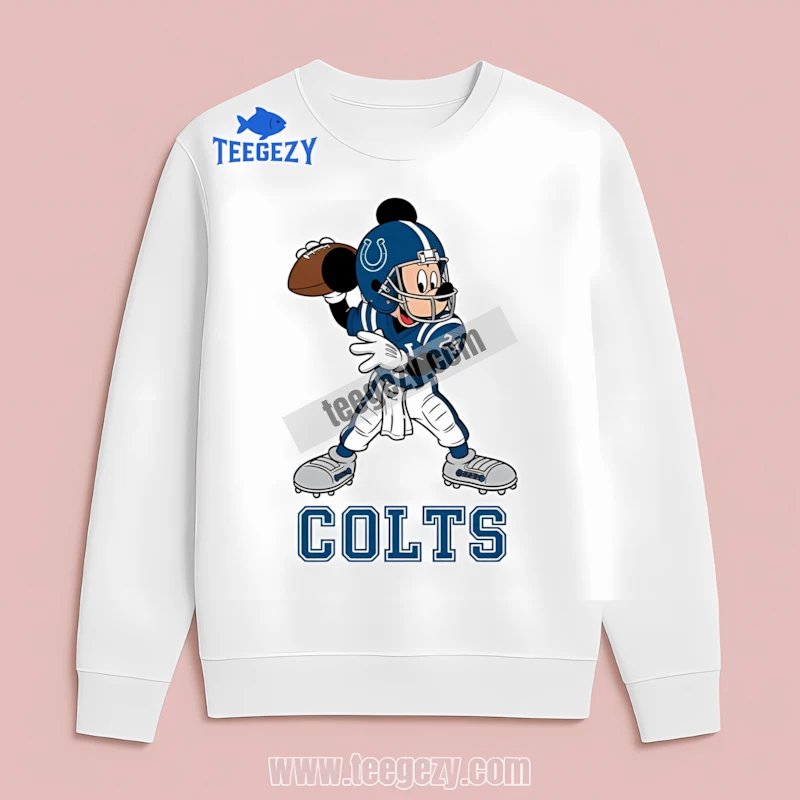 Indianapolis Colts Mickey Mouse Quarterback Vintage Long Sleeve Indianapolis Colts Mickey Mouse Quarterback Vintage Long Sleeve