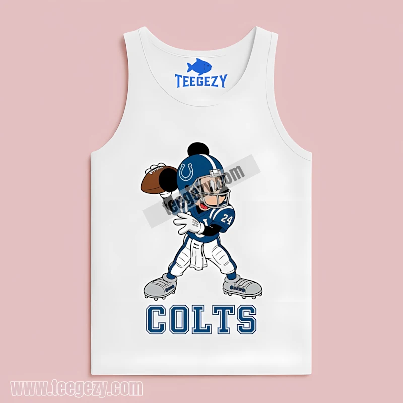 Indianapolis Colts Mickey Mouse Quarterback Vintage Tanktop Indianapolis Colts Mickey Mouse Quarterback Vintage Tanktop