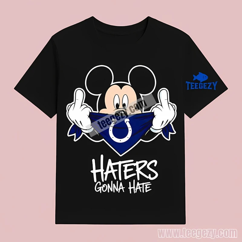 Indianapolis Colts Mickey Mouse Streetwear Haters Bandana T-Shirt Indianapolis Colts Mickey Mouse Streetwear Haters Bandana T-Shirt