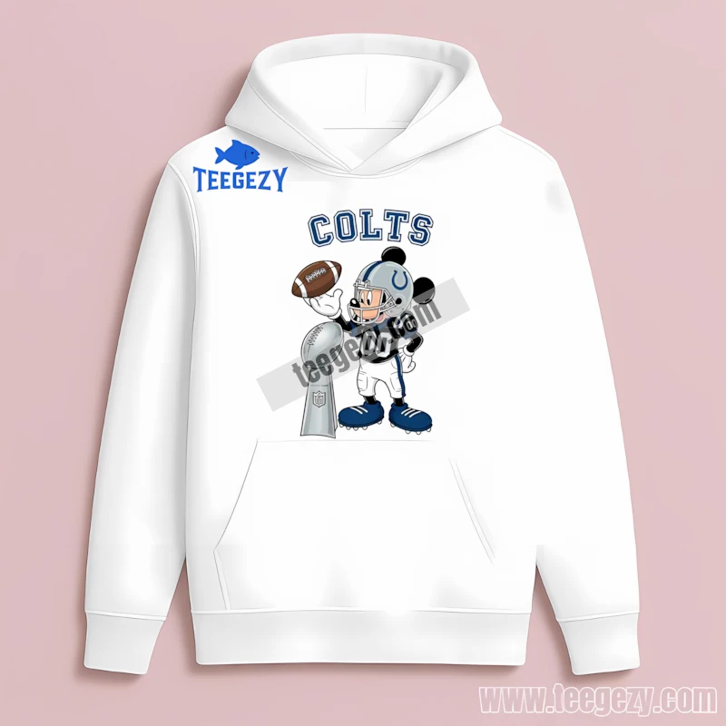 Indianapolis Colts Mickey Mouse Super Bowl Trophy Cartoon Hoodie Indianapolis Colts Mickey Mouse Super Bowl Trophy Cartoon Hoodie
