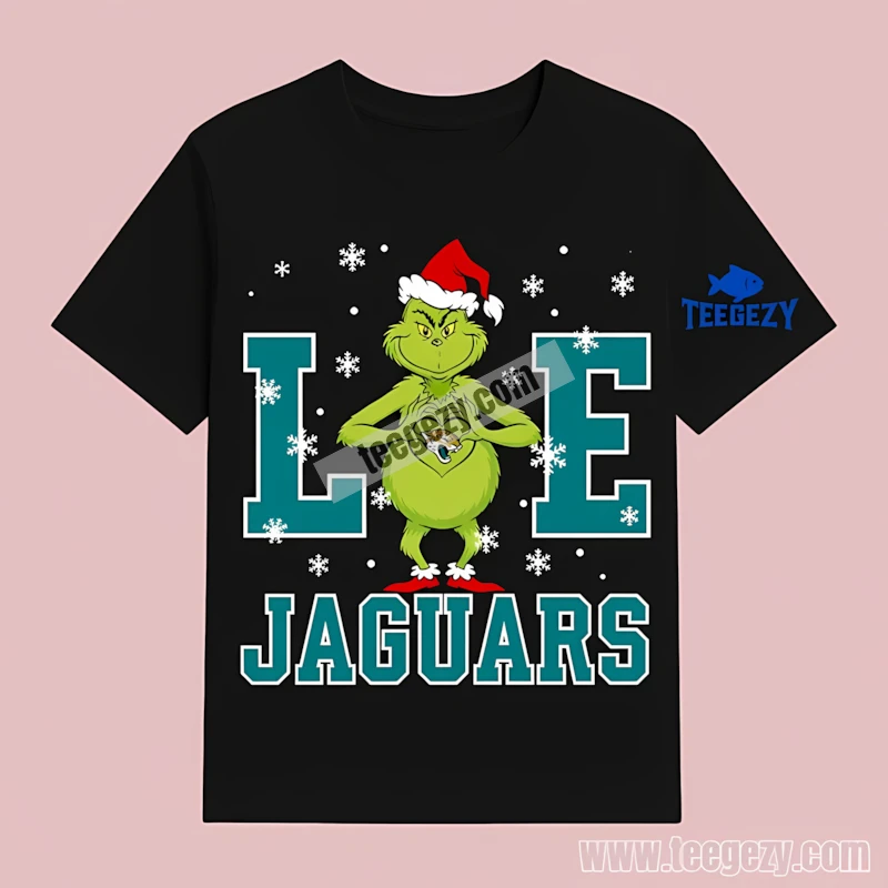 Jacksonville Jaguars Grinch Christmas Heart TT-Shirt Jacksonville Jaguars Grinch Christmas Heart TT-Shirt