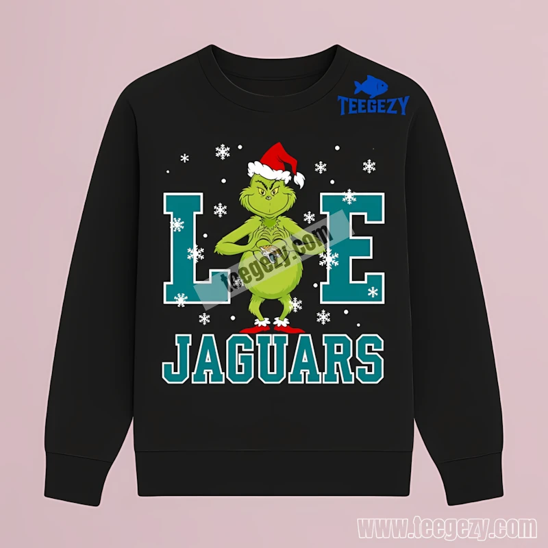 Jacksonville Jaguars Grinch Christmas Heart TLong Sleeve Jacksonville Jaguars Grinch Christmas Heart TLong Sleeve