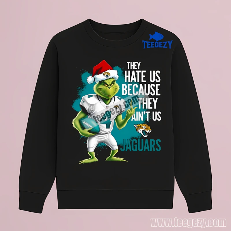 Jacksonville Jaguars Grinch They Hate Us Long Sleeve Holiday Jacksonville Jaguars Grinch They Hate Us Long Sleeve Holiday