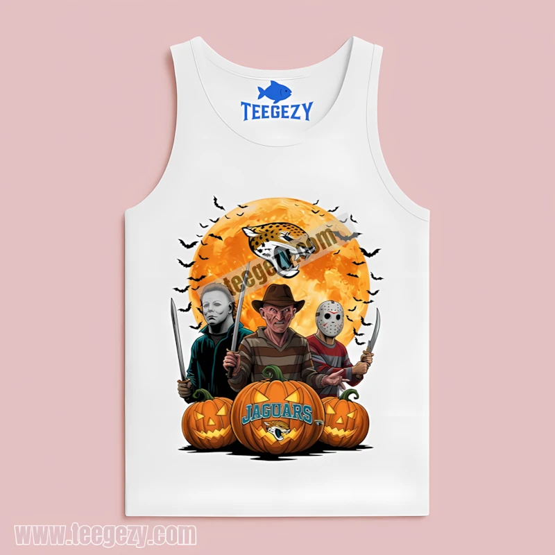 Jacksonville Jaguars Halloween Horror Pumpkin Tanktop Men Women Jacksonville Jaguars Halloween Horror Pumpkin Tanktop Men Women