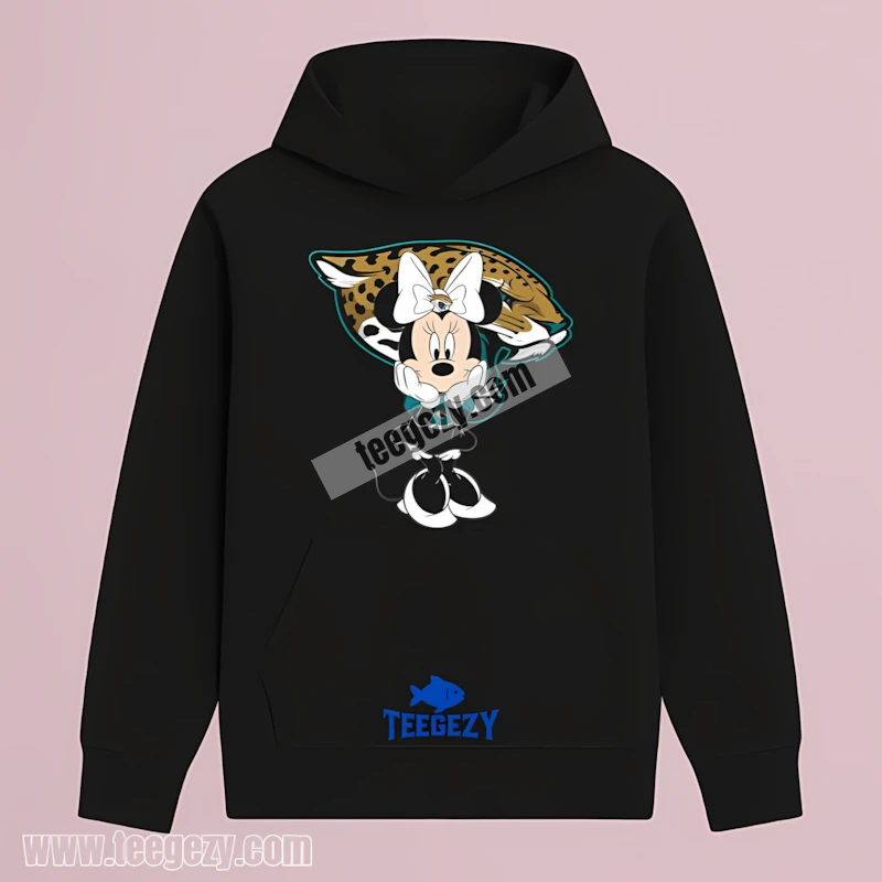 Jacksonville Jaguars Minnie Mouse Fan Pose Graphic Hoodie Jacksonville Jaguars Minnie Mouse Fan Pose Graphic Hoodie