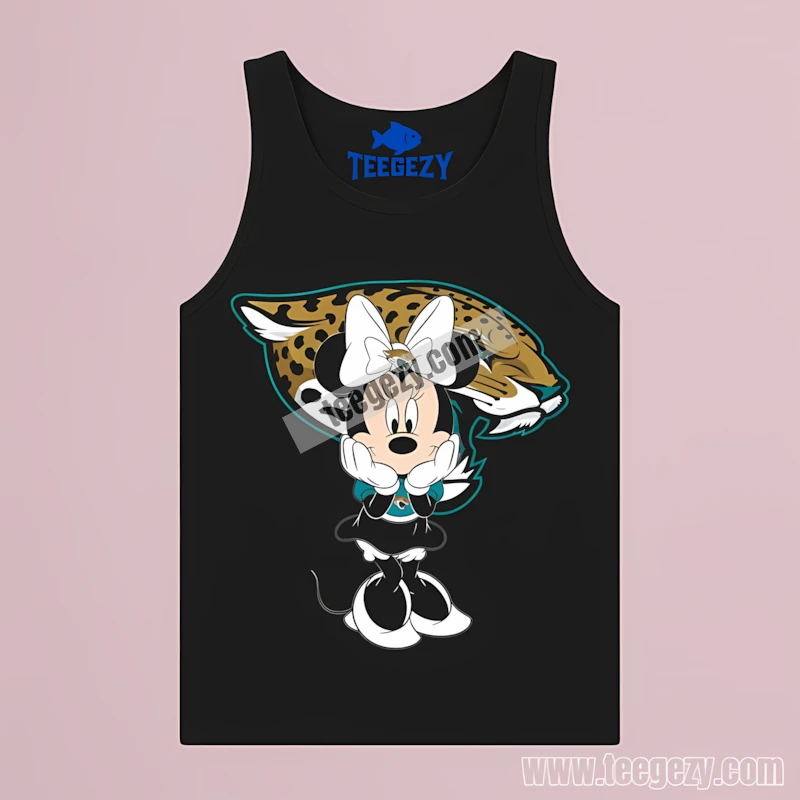 Jacksonville Jaguars Minnie Mouse Fan Pose Graphic Tanktop Jacksonville Jaguars Minnie Mouse Fan Pose Graphic Tanktop