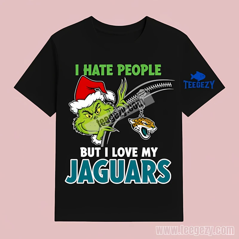 Jacksonville Jaguars Zipper Grinch I Hate People Classic T-Shirt Jacksonville Jaguars Zipper Grinch I Hate People Classic T-Shirt