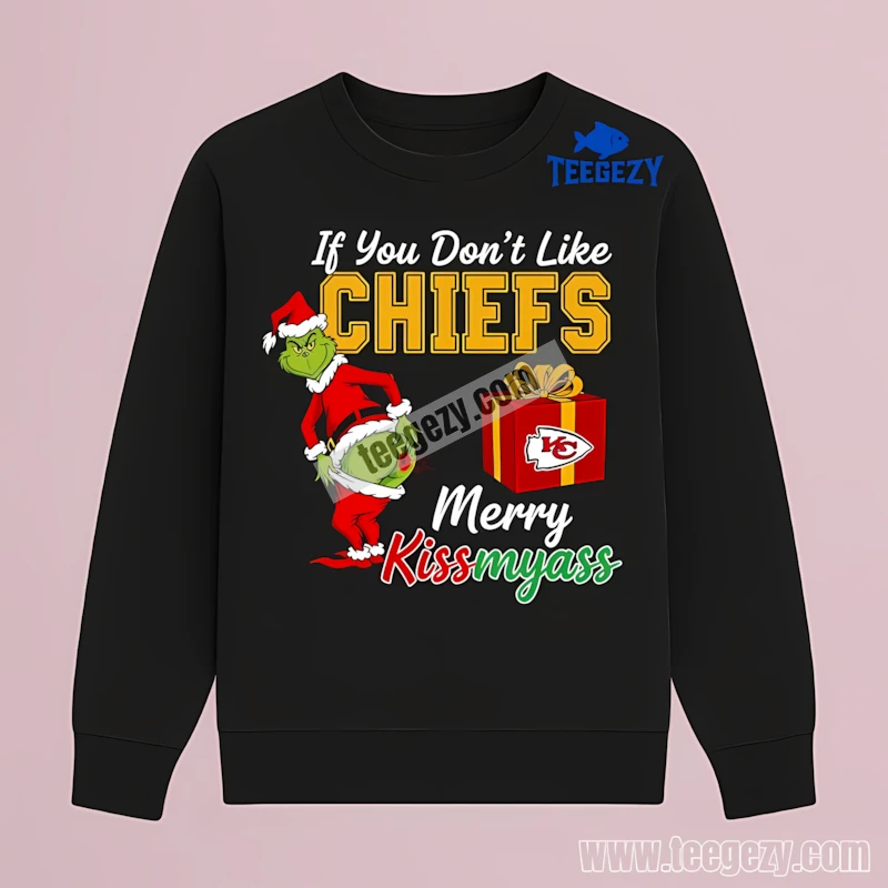 Kansas City Chiefs Grinch Merry Kissmyass Funny Holiday Long Sleeve Kansas City Chiefs Grinch Merry Kissmyass Funny Holiday Long Sleeve