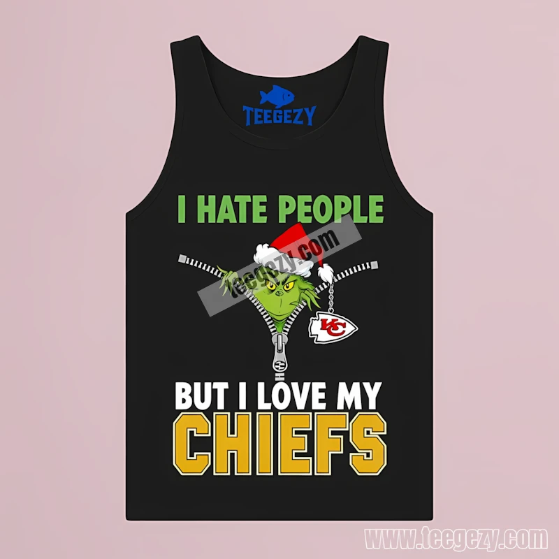 Kansas City Chiefs Grinch Zipper Funny Fan Holiday Tanktop Kansas City Chiefs Grinch Zipper Funny Fan Holiday Tanktop